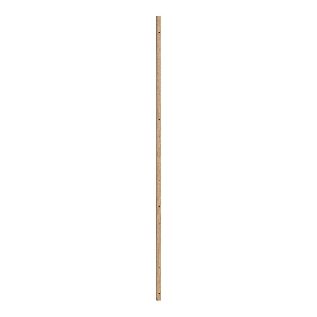 Light natural wood pole with a smooth finish and evenly spaced holes, perfect for DIY projects or organizing.