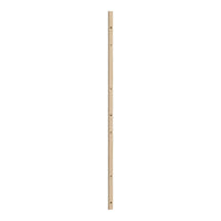 Natural wood dowel in light beige hue, featuring a smooth surface and evenly spaced holes along its length.