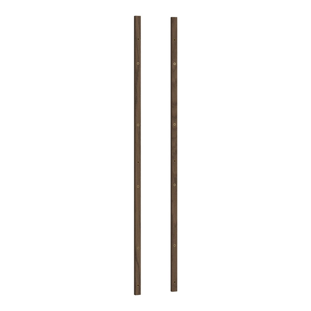 Brown vertical wooden strips with a natural grain pattern.