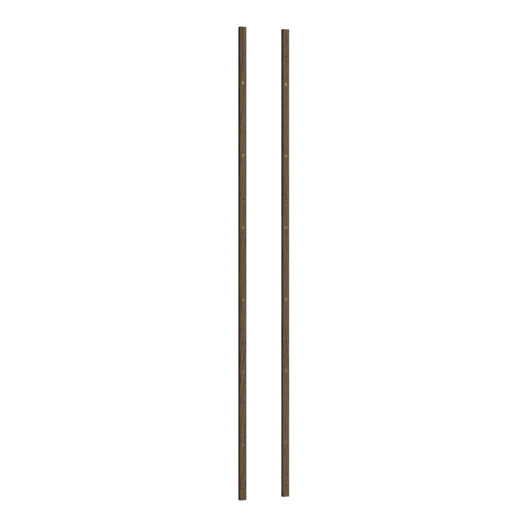 Pair of sleek, dark brown wooden rods with smooth, minimalistic design. Perfect for stylish home decor.