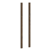 Set of two vertical wood strips in rich brown hue with a smooth finish and minimalistic pattern.
