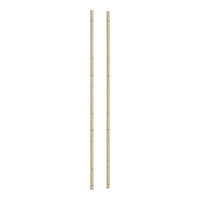 Two straight, light wooden poles with natural wood grain and subtle knots, perfect for various crafting projects.