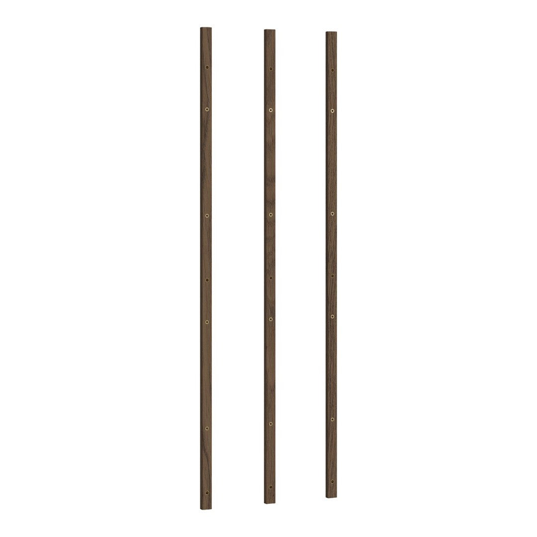 Three slender wooden rods with a rich brown finish and subtle wood grain pattern. Ideal for various crafting projects.