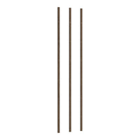 Set of three sleek, brown, metallic straws with a smooth finish. Perfect for eco-friendly sipping.