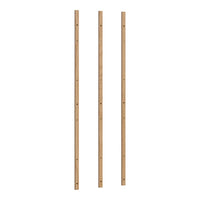 Three wooden dowels in a natural light brown finish with a smooth, even texture. Ideal for various DIY projects.