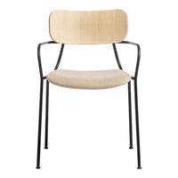 Kiyumi Armchair - Fixed Cushion - Black Frame - Stackable