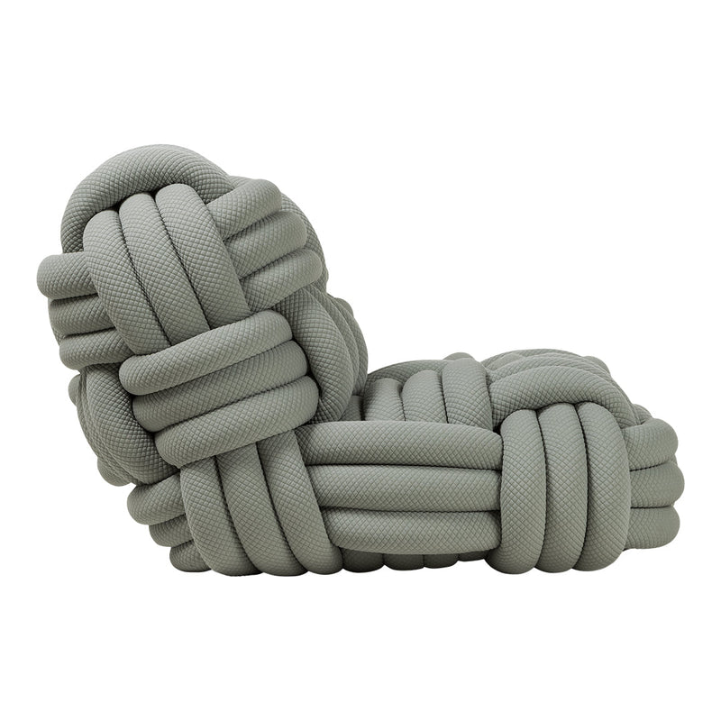 Stylish gray knotted design with textured pattern, perfect for modern decor. 