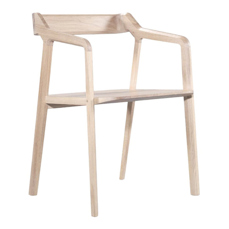 Light natural wood chair with a minimalist design and clean lines, featuring no additional colors or patterns.