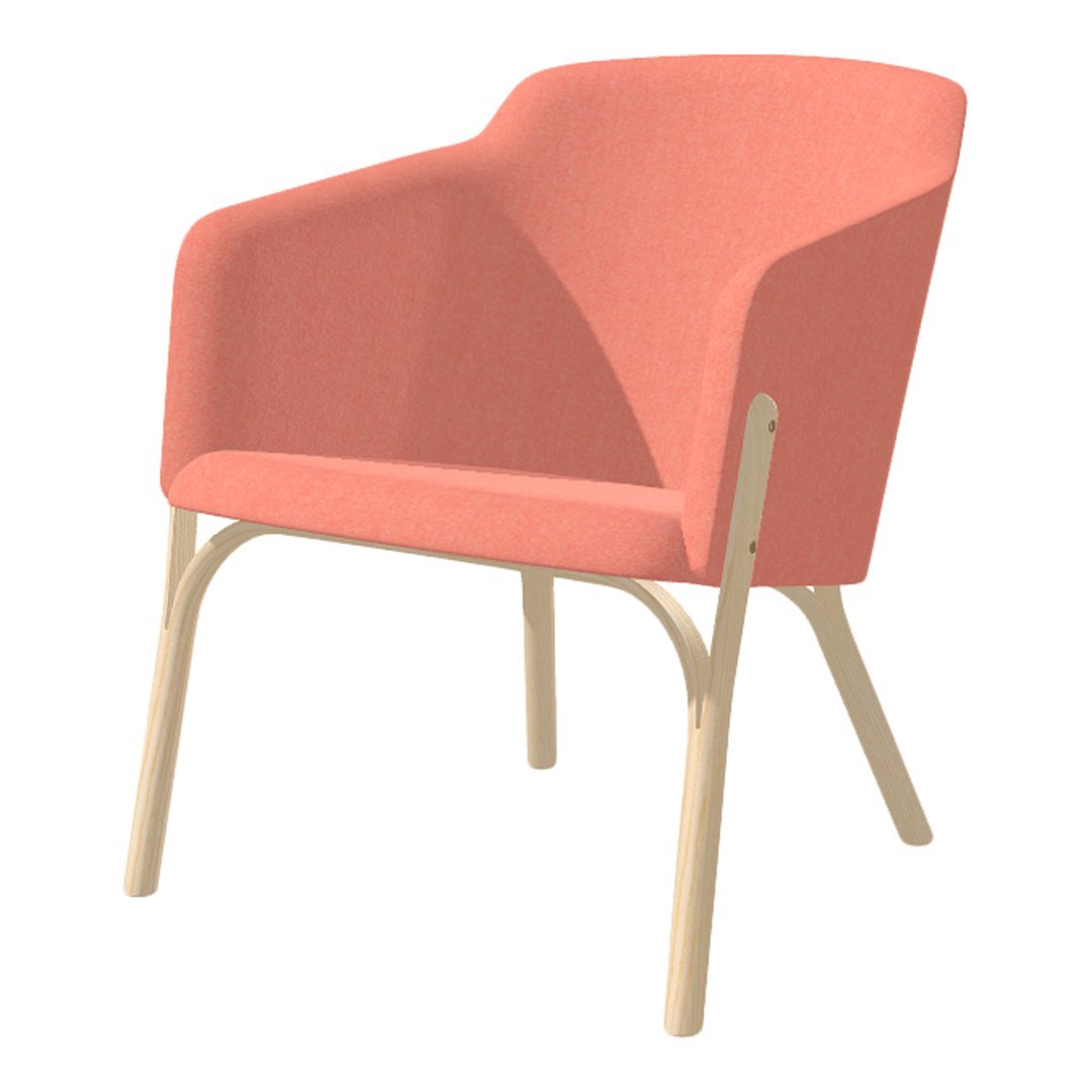 Split Lounge Armchair - Upholstered - Ash Frame