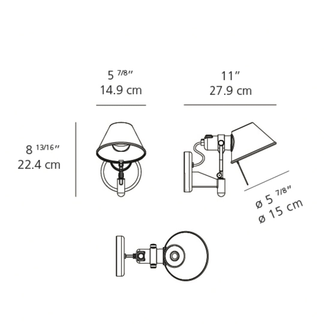 Tolomeo Classic LED Wall Spot Light w/o Switch