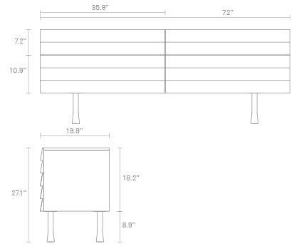 "Stylish white modern dresser with horizontal slat pattern, sleek legs, and a minimalist design for contemporary decor."
