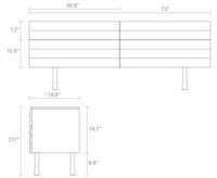 "Stylish white modern dresser with horizontal slat pattern, sleek legs, and a minimalist design for contemporary decor."