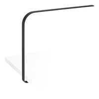 Sleek black metal lamp with a minimalist design against a white background, showcasing modern aesthetics.