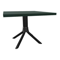 Green rectangular tabletop with a sleek black tripod base. Modern design with a minimalist color palette.