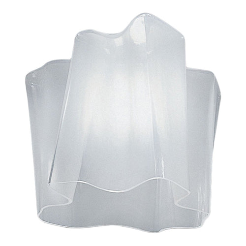 Translucent white lamp with a soft, flowing design and curved edges, creating an elegant and modern look.