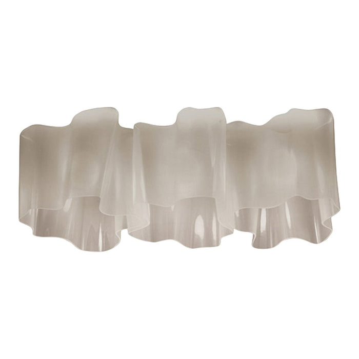 Translucent white wavy pattern, creating a soft and elegant look, ideal for modern decor.