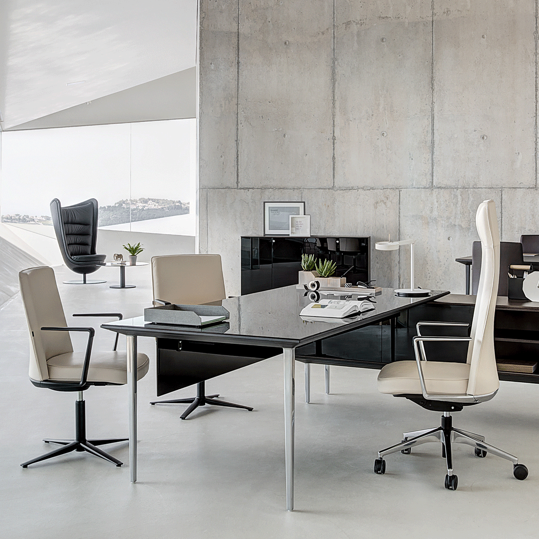 Longo Executive Desk w/ Storage Unit Support