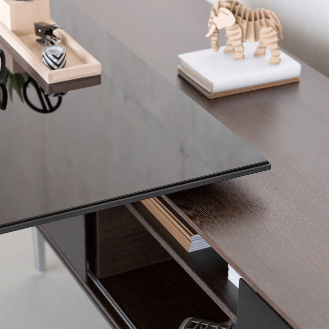 Longo Executive Desk w/ Storage Unit Support