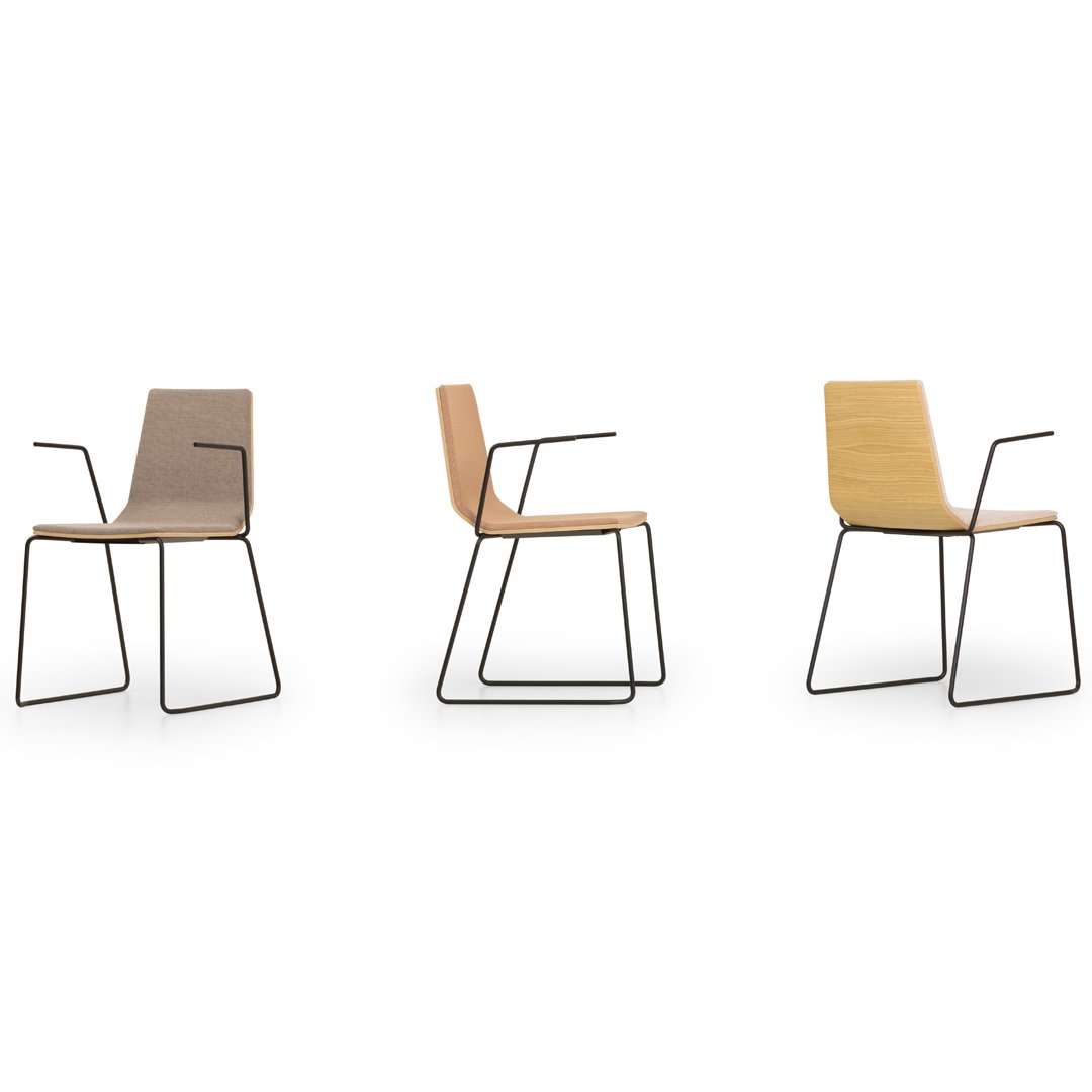 Marina Armchair - Sled Base - Front Upholstered