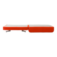 Modern two-tone mattress featuring a vibrant orange border and a neutral gray center. Ideal for stylish decor.