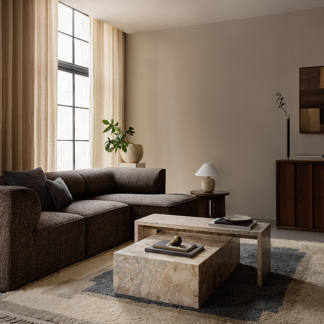 Marble Plinth Coffee Table - Low