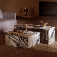 Marble Plinth Coffee Table - Low