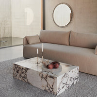 Marble Plinth Coffee Table - Low