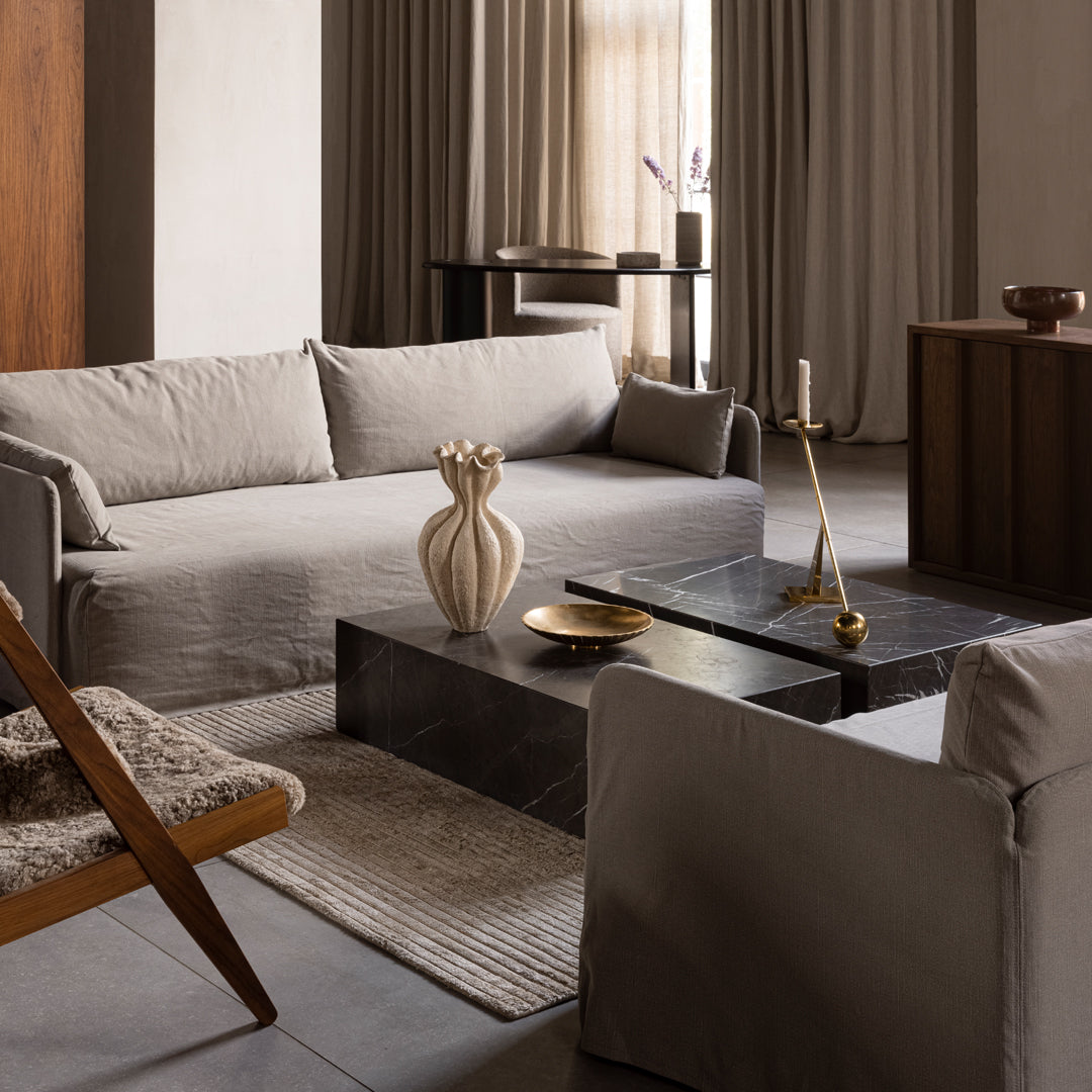 Marble Plinth Coffee Table - Low