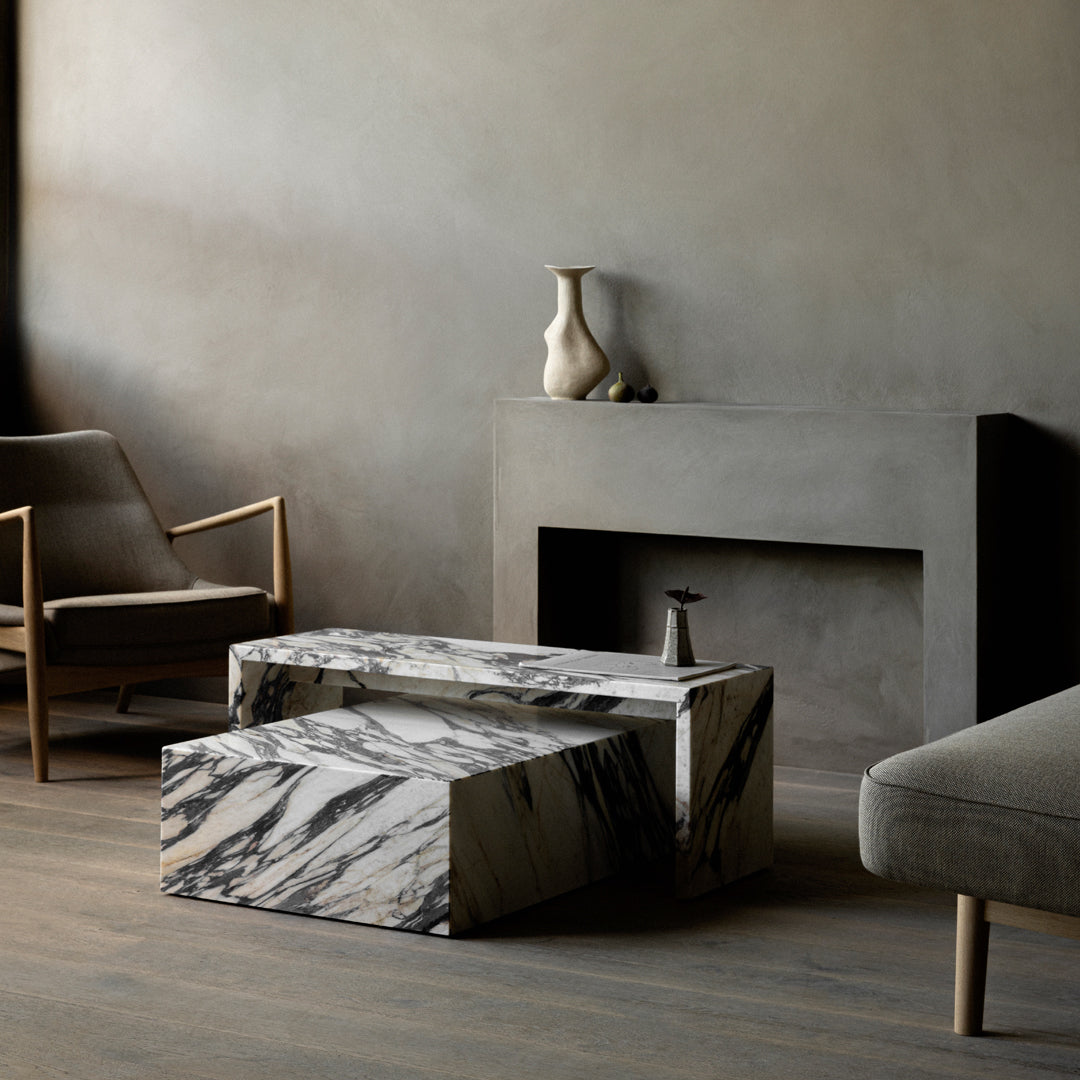 Marble Plinth Coffee Table - Low