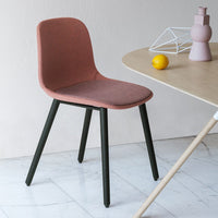 Seela Side Chair - Black Wooden Base, Fully Upholstered