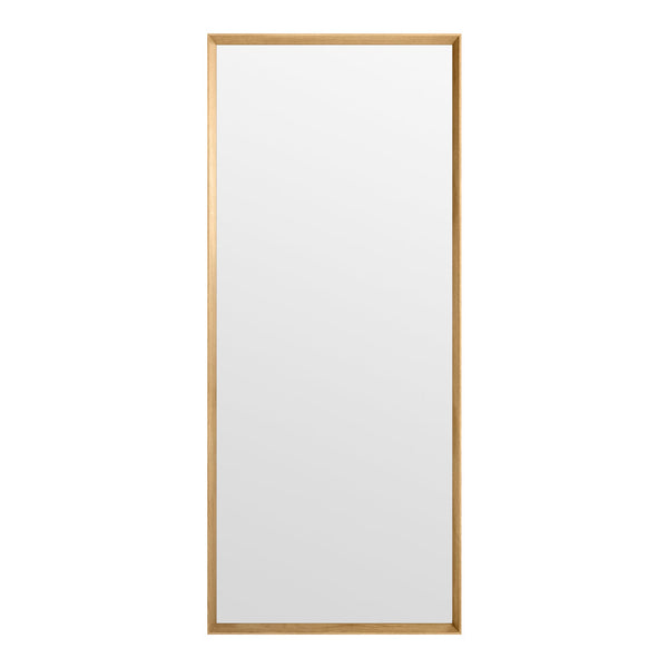 Full-length mirror with a sleek gold frame and a minimalist design, perfect for modern interiors.