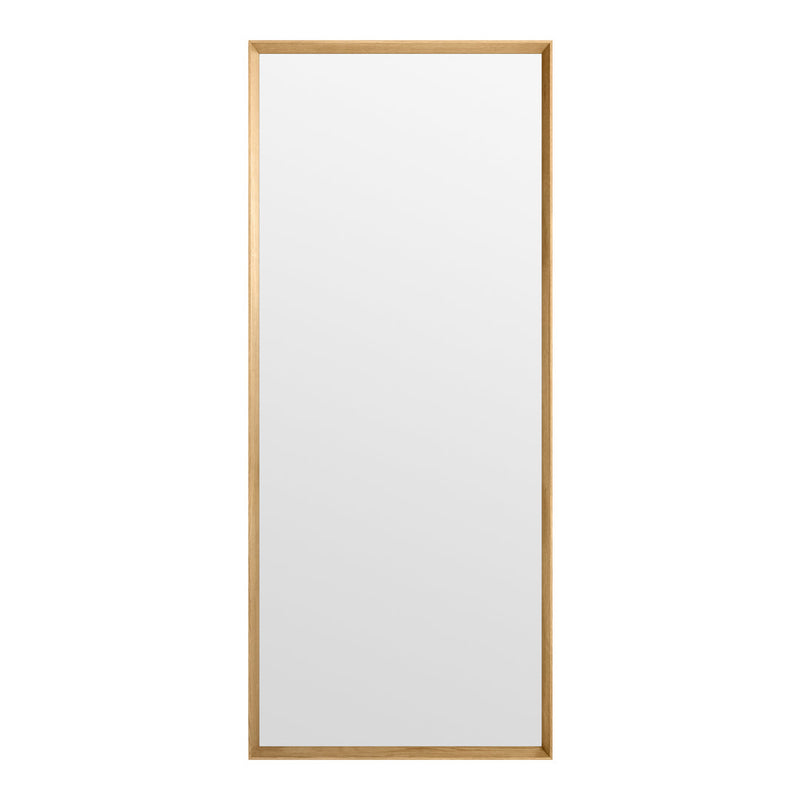 Full-length mirror with a sleek gold frame and a minimalist design, perfect for modern interiors.