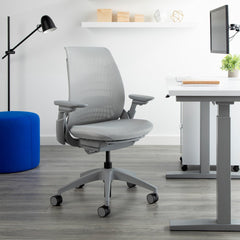 Mimeo Ergonomic Mimeo Desk Chair Grey With Desk