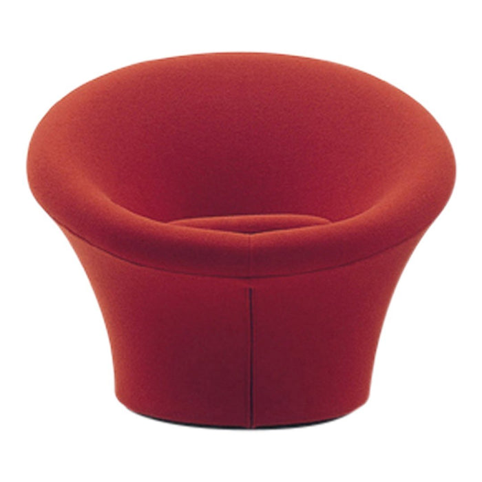 Red circular chair with a smooth, modern design and contoured shape, perfect for contemporary interiors.