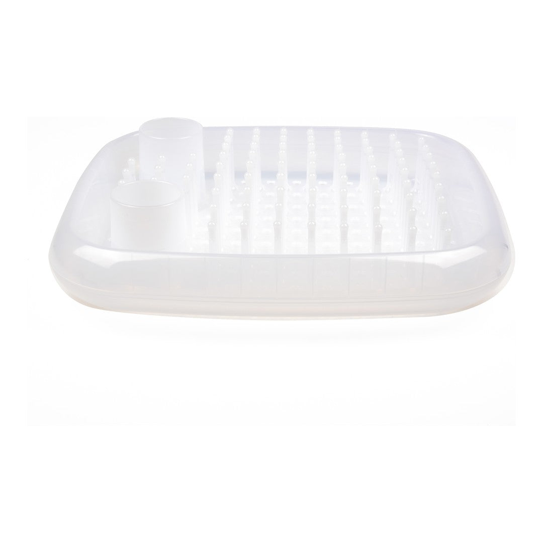 Clear plastic tray with white raised dots and cylindrical holders, featuring a smooth, glossy finish.