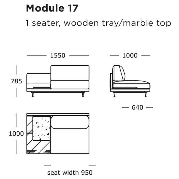 Wooden tray and marble top design in neutral tones with clean lines, perfect for modern decor.
