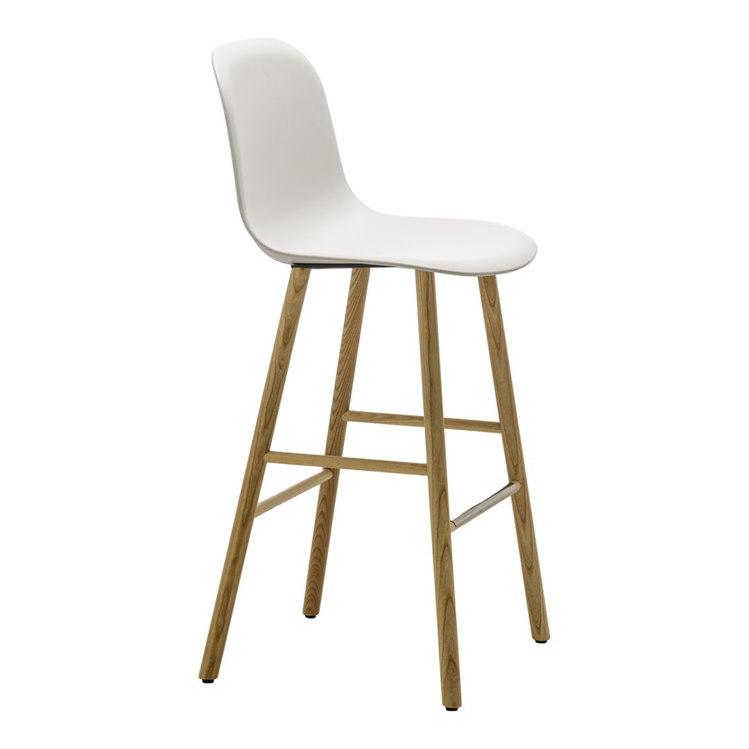 Mani Plastic Bar Stool - Wood Legs