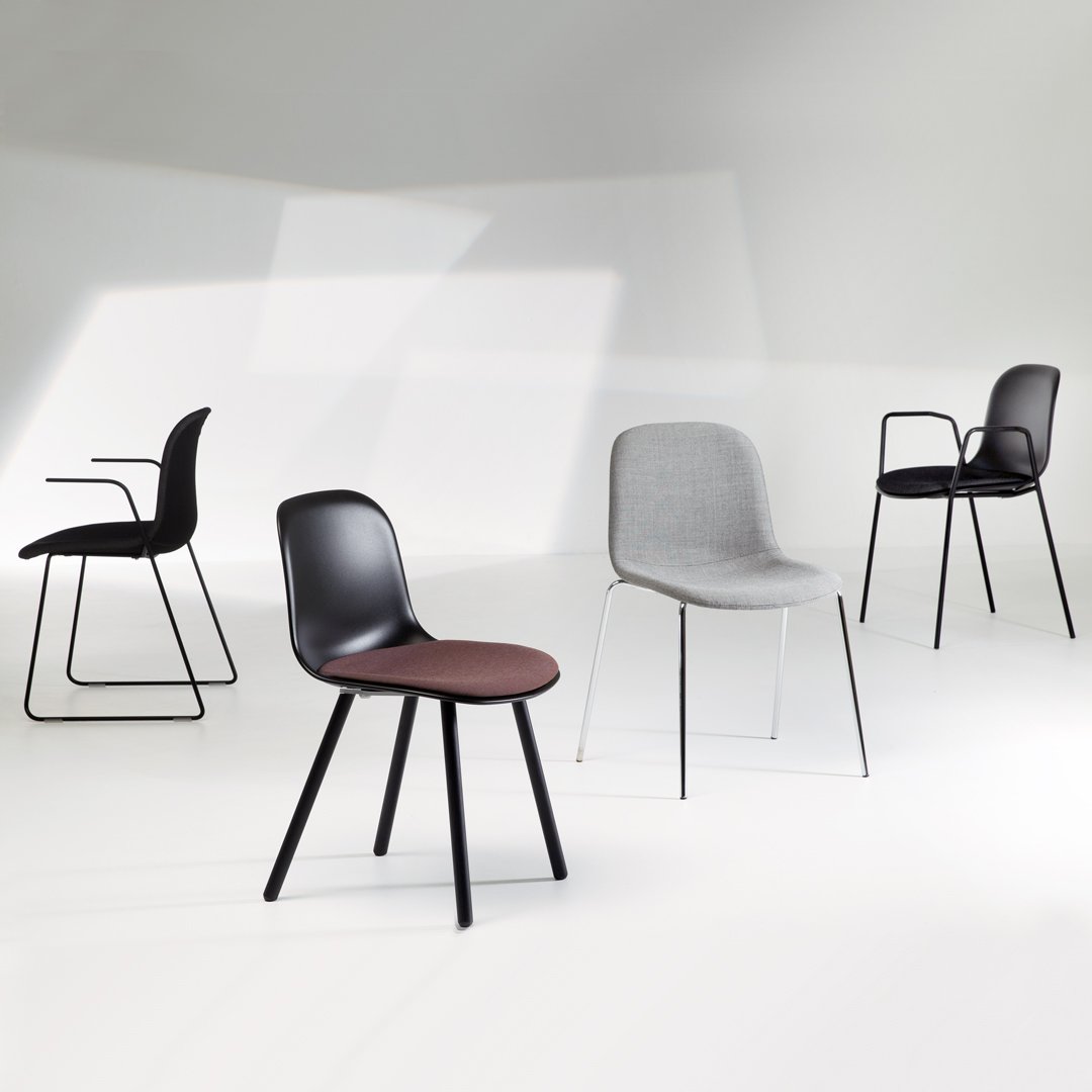 Mani Armchair - Stackable Sled Base - Upholstered