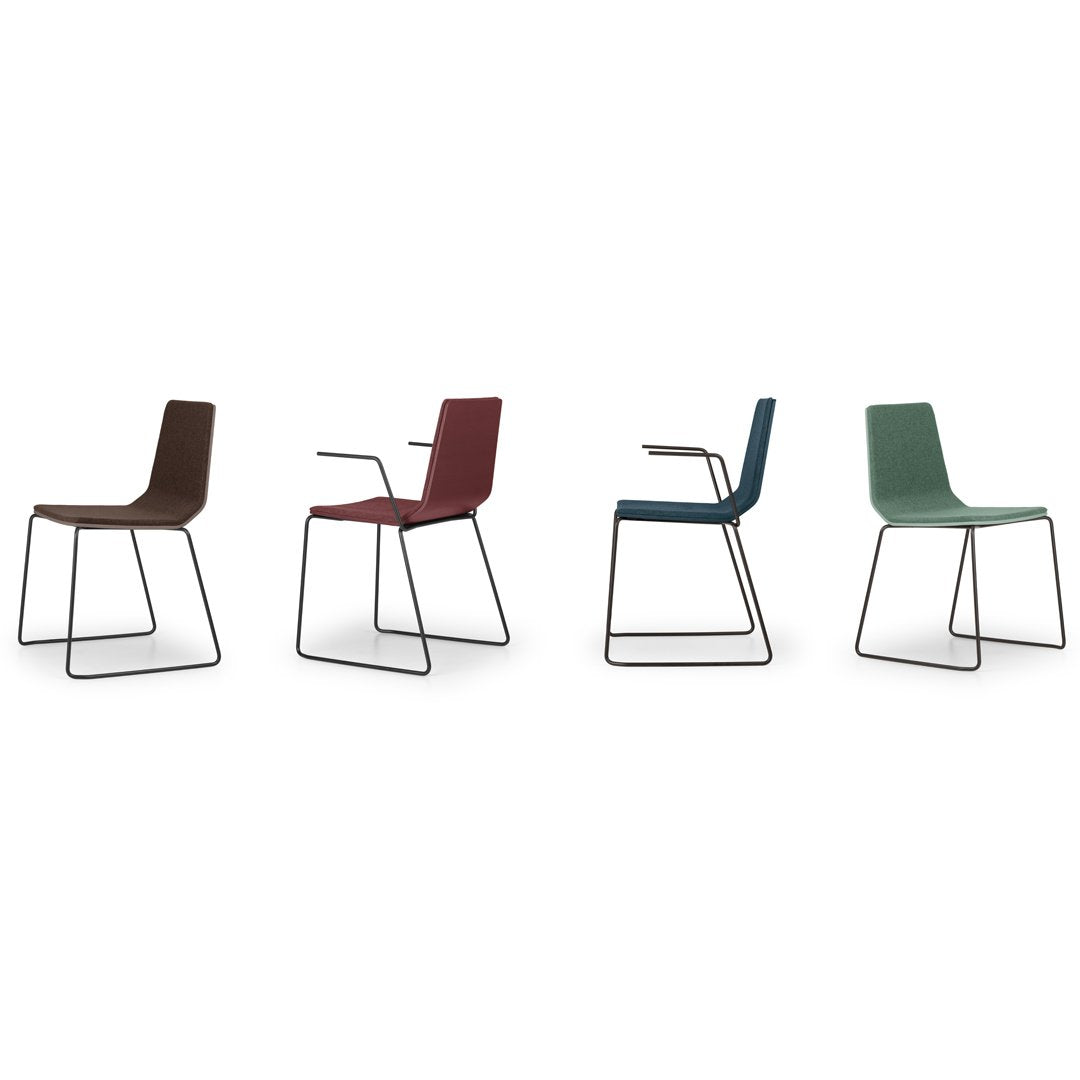 Marina Armchair - Sled Base - Front Upholstered