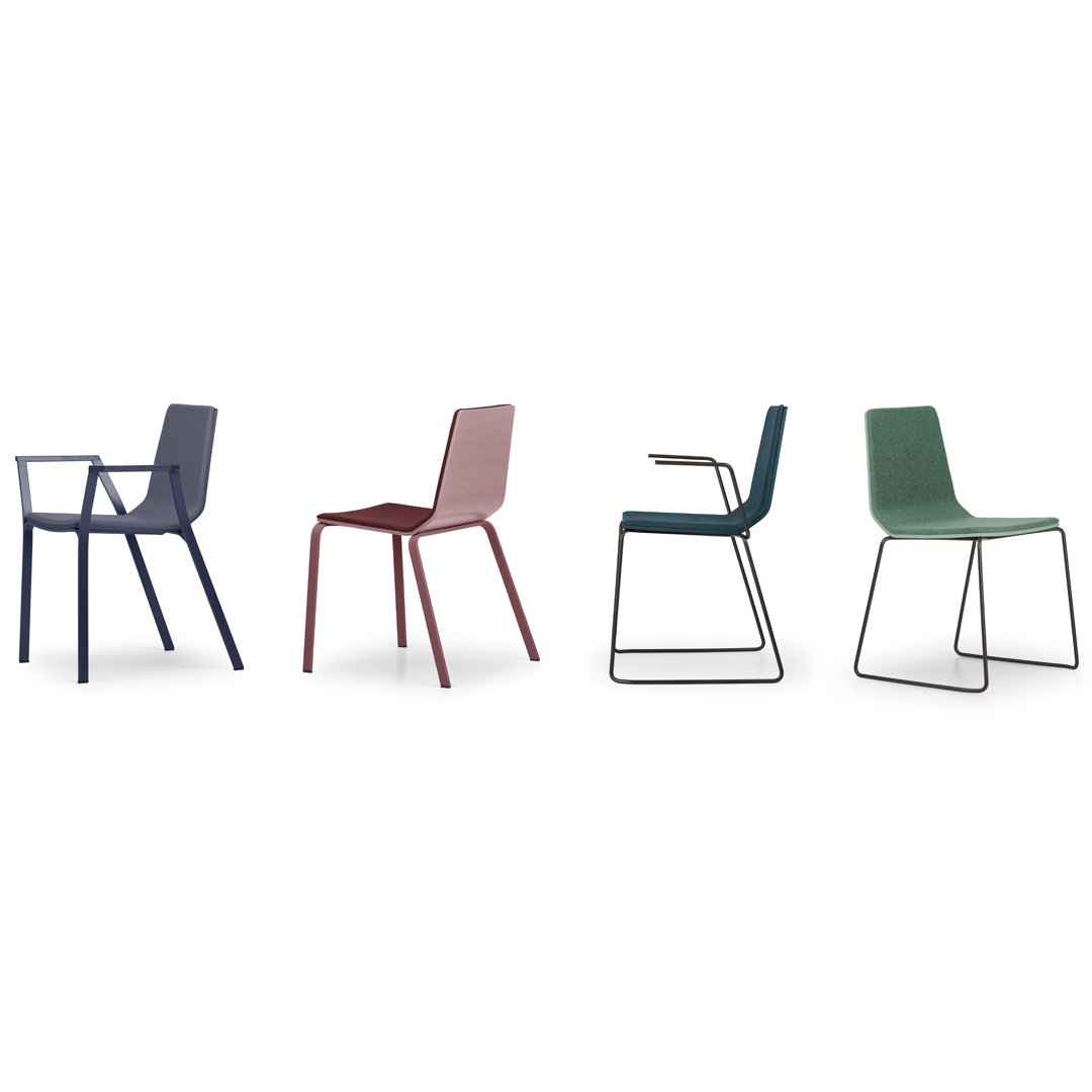 Marina Armchair - Sled Base - Front Upholstered