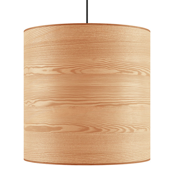 Natural wood grain pendant lamp in light beige with horizontal lines and smooth finish. Perfect for modern interiors.
