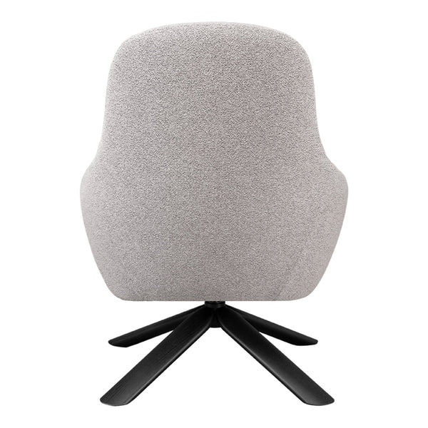 Textured light gray chair with a sleek black base, offering a modern, stylish look for any space.