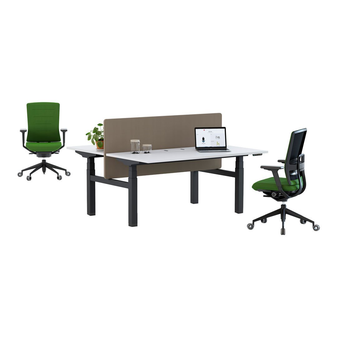 Mobility Step Double Desk - Electric Elevation