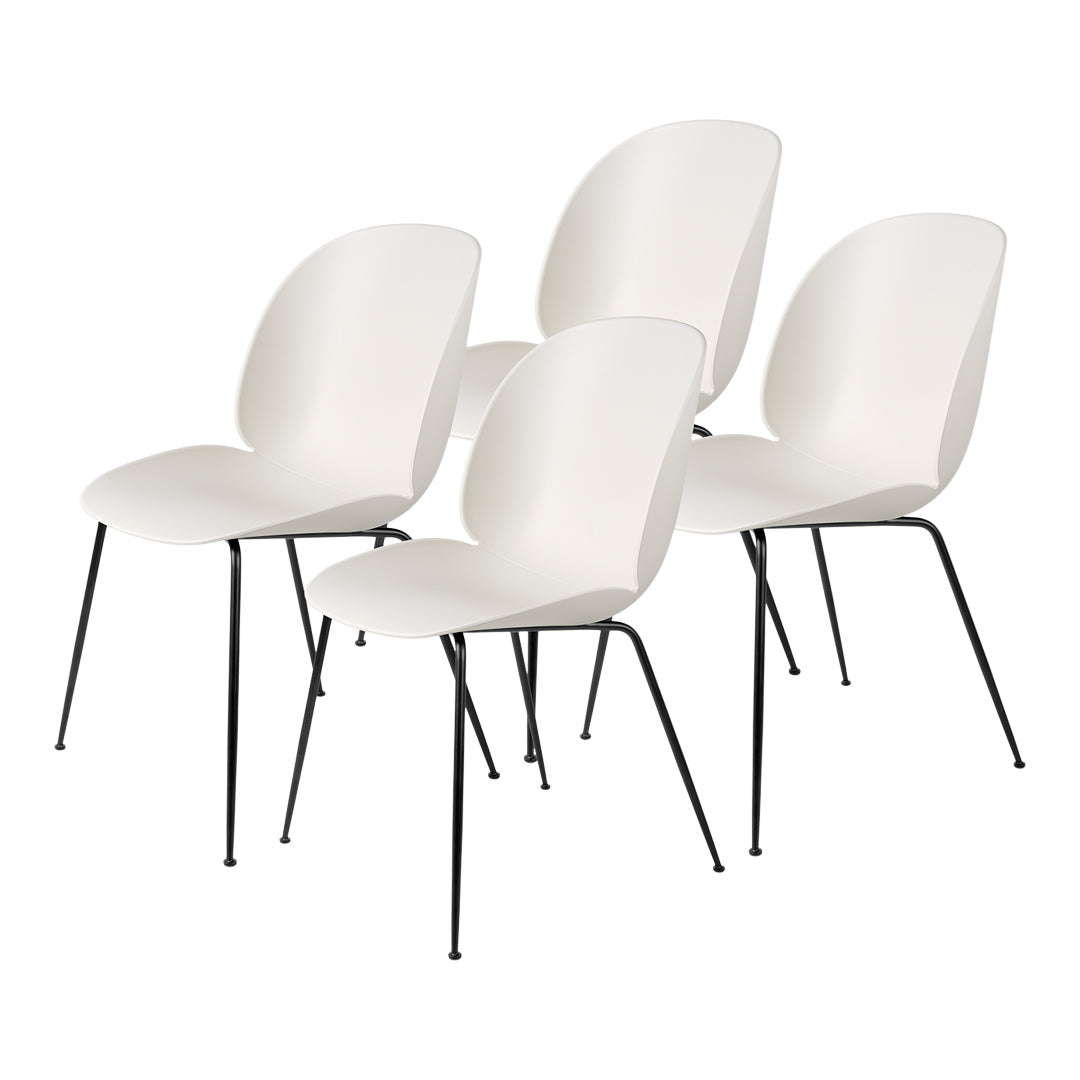 Beetle Dining Chair - Conic Base - Unupholstered Collection of 4