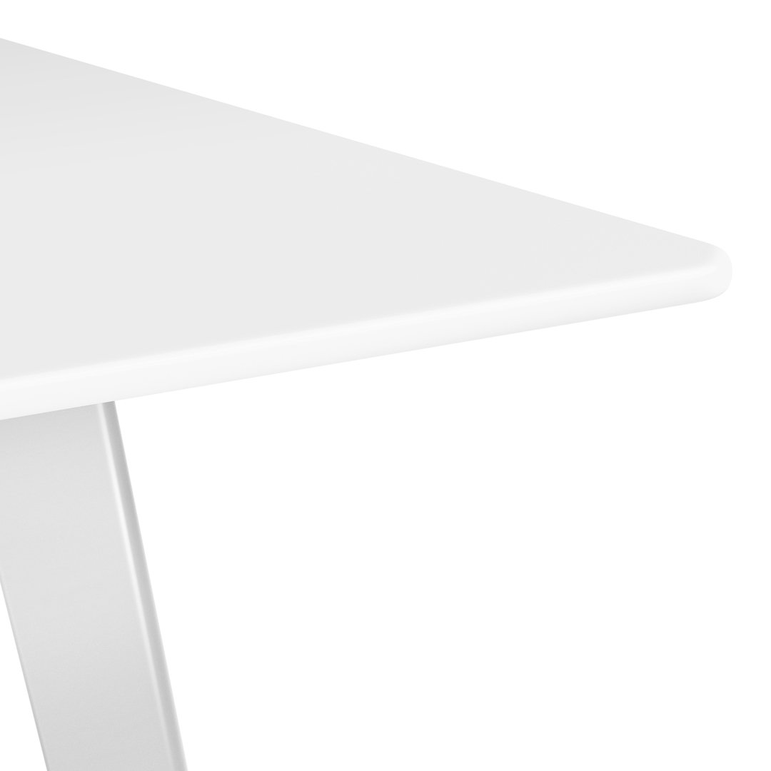 Sleek white tabletop with a smooth finish, ideal for modern, minimalist decor.