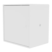 Sleek white storage cube with a minimalistic design, perfect for modern decor.