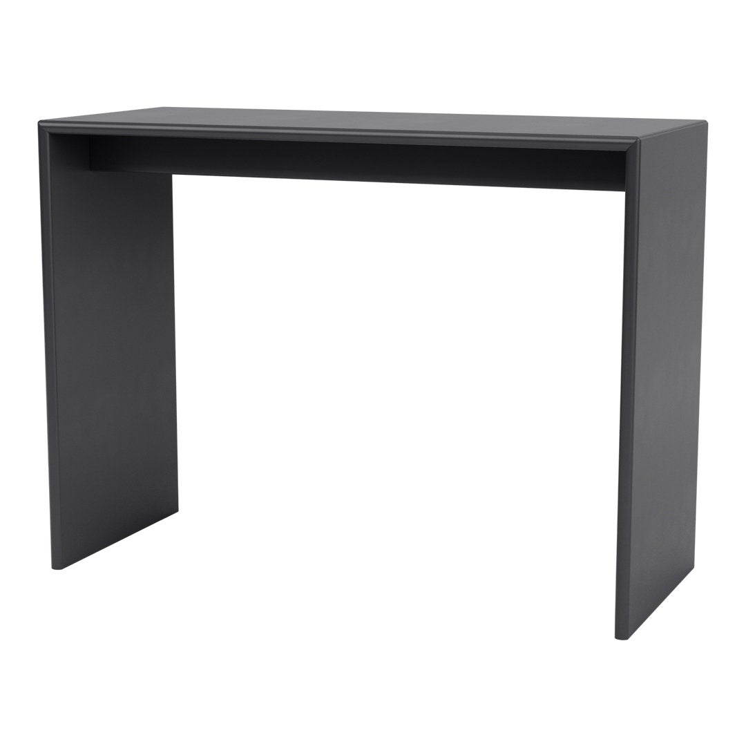 Sleek black console table with a minimalist design and smooth matte finish, perfect for modern decor.