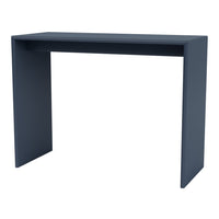 Sleek navy blue desk with a minimalistic design and solid matte finish, ideal for modern spaces.