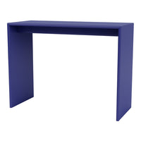 Modern purple console table with a sleek, matte finish and minimalist design, perfect for any decor.