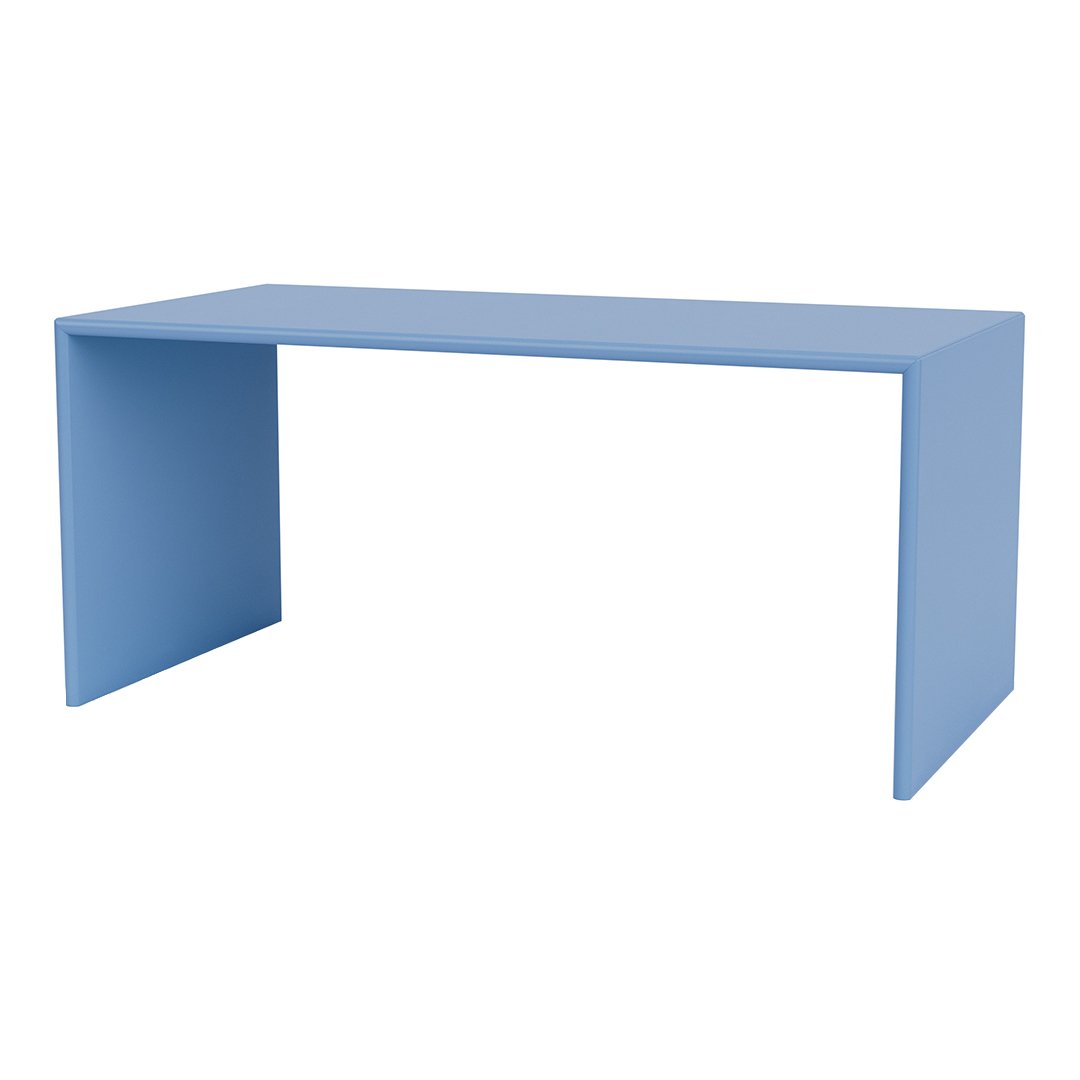 Solid light blue modern table with a minimalistic design, perfect for contemporary decor.